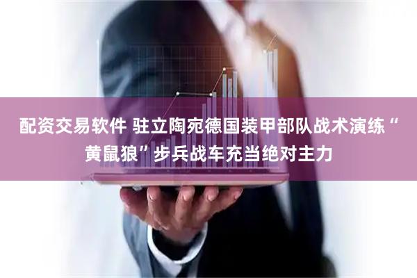 配资交易软件 驻立陶宛德国装甲部队战术演练“黄鼠狼”步兵战车充当绝对主力